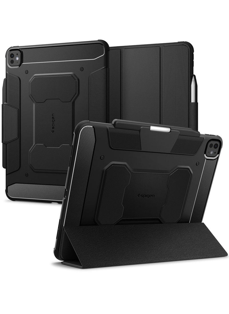 Spigen Rugged Armor Pro for iPad Pro 13 inch Case Cover (2024) M4 with Pencil holder - Black  - Image 1
