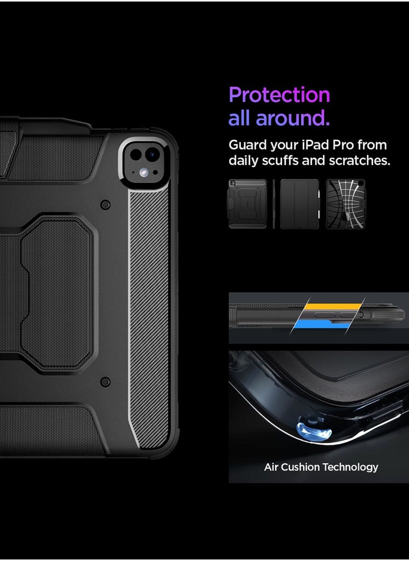 Spigen Rugged Armor Pro for iPad Pro 13 inch Case Cover (2024) M4 with Pencil holder - Black  - Image 4