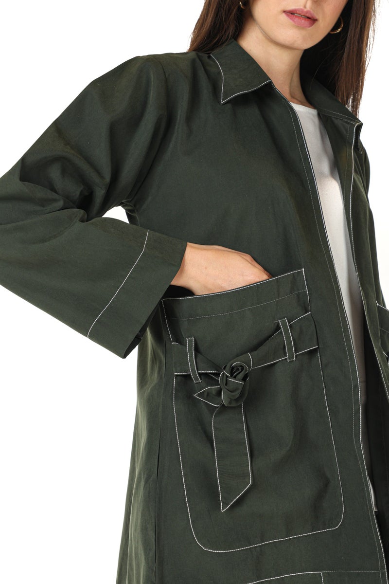 Moistreet Pocket Detailed Crepe Top & Pants Set - Image 5