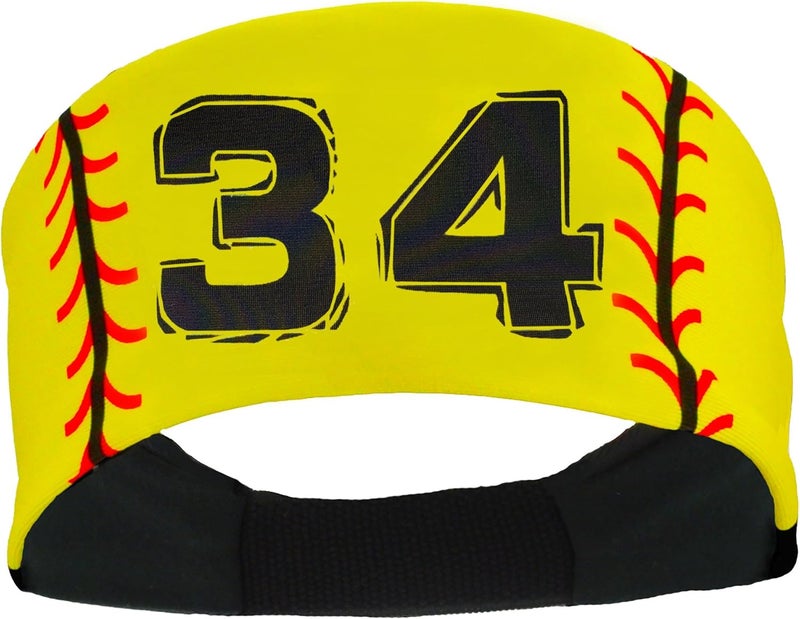 MadSportsStuff Softball Headband for Girls with Jersey Number (Numbers 00-39) - Image 1