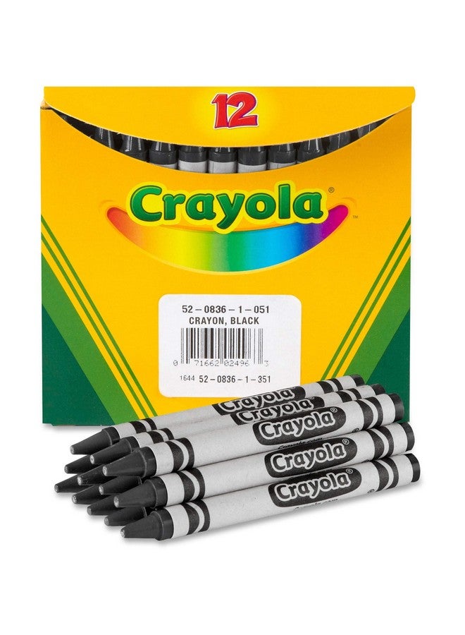 Crayola Crayons Black Single Color Crayon Refill 12 Count Bulk Crayons School Supplies - Image 2