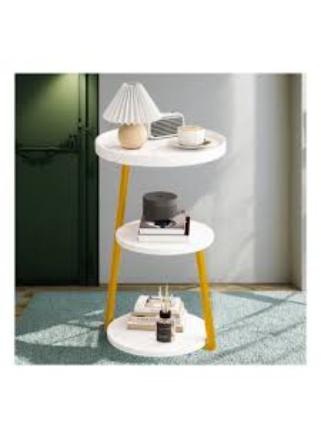 Round Side Table – Metal Small Coffee Table for Living Room & Bedroom, Modern Bedside Table with Functional Storage - Image 2