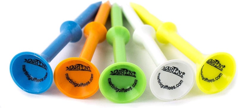 MARTINI تيز جولف DMT007 من البلاستيك المتين (5 عبوات)، ألوان متنوعة، 3.25" - Image 2