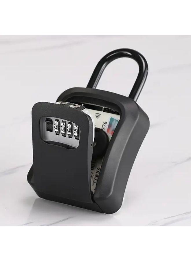 Black Weather Resistant Combination Lock Box 4 Digit Wall Mount Outdoor Key Storage - Image 2