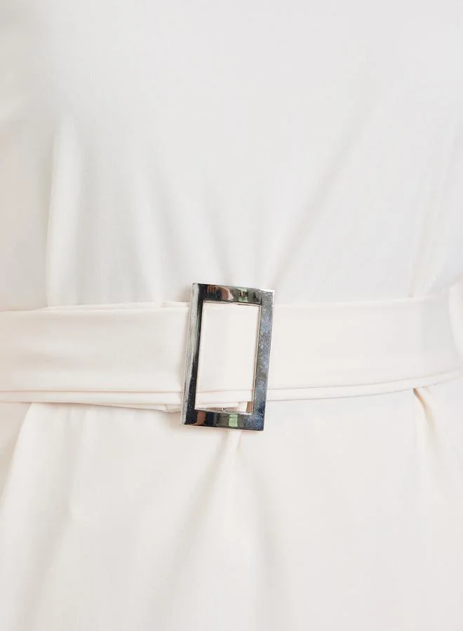 Styli  Solid Belted Top and Wide Leg Trousers Co-ords for Women | Best Price UAE