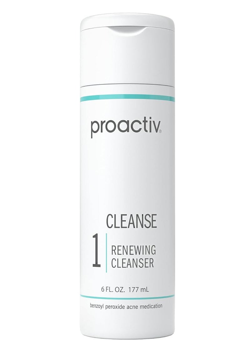 Proactiv Acne Cleanser - Benzoyl Peroxide Face Wash and Acne Treatment - Daily Facial Cleanser and Hyularonic Acid Moisturizer with Exfoliating Beads - 90 Day Supply, 6 Oz - Image 1