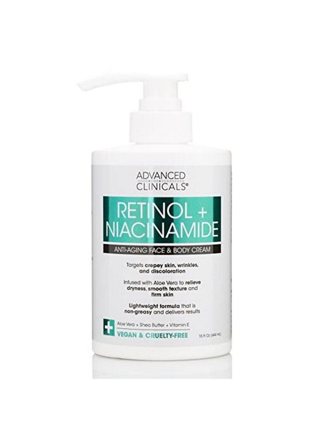 Advanced Clinicals - Retinol Body Lotion Firming Moisturizer & Crepey Skin Care Treatment Anti Aging Retinol Body Cream Targets Look Of Wrinkles Sagging Stretch Marks & Sun Damaged Dry Skin 15 Oz - Image 1