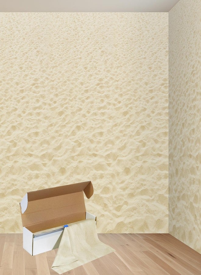 Jectivs 4.5x33 Ft Beach Sand Wall Backdrop Decorations,Roll of Plastic Beach Sand Photography Background,Natural Scenery Setters Wallpaper Travel Summer Birthday Party Video Shoot Studio Photo Props - Image 1