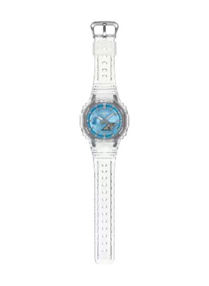 G-SHOCK Casio G-Shock GA-2100BM-7A2DR Men's Watch – Analog-Digital, Carbon Core Guard, White Bezel, Blue Dial, Translucent Band, Shock Resistant, 200M Water Resistant, Sport Casual Wristwatch  - Image 4