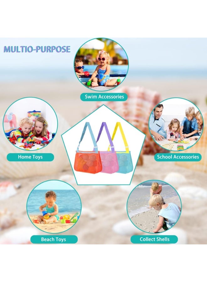BAIJIN Beach Toy Mesh Bag Kids Shell Collecting Sand Totes For Holding Shells Toys Fun Of Seashell Swimming Accessories Boys And Girls - Image 2
