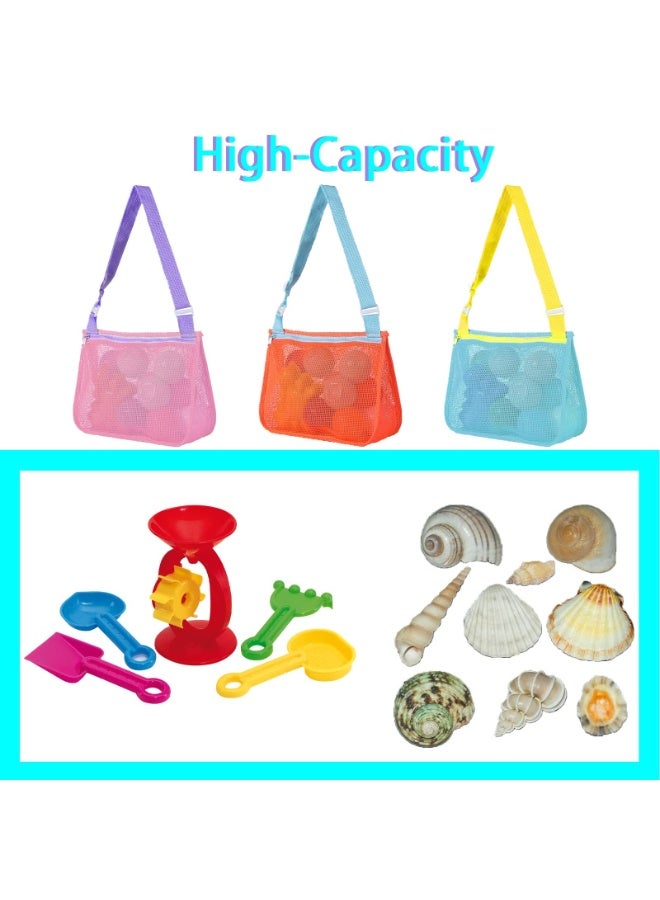 BAIJIN Beach Toy Mesh Bag Kids Shell Collecting Sand Totes For Holding Shells Toys Fun Of Seashell Swimming Accessories Boys And Girls - Image 5