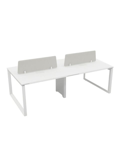 Neo Front Face To Face 4 Seater Workstation Desk PC MDF White