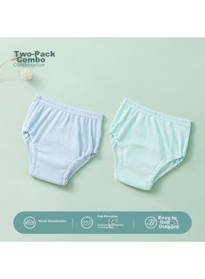 Beptides Beipesi Diaper, Baby Pure Cotton Washable Gauze, Toilet Training Pants, Diaper-free, Size 100, 16-24 Lbs, 2-pack - Image 1