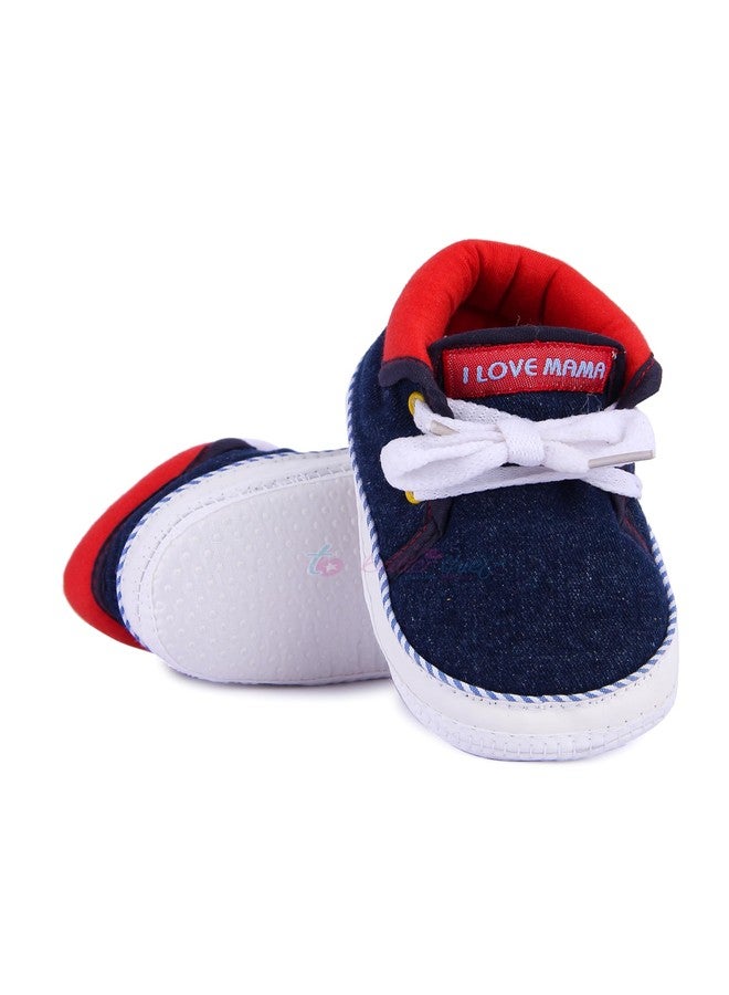 Butterthief Unisex-Baby's Baby's Booties Navy Blue First Walker Shoe - One Size (Narrow),0 Kids UK - Image 1
