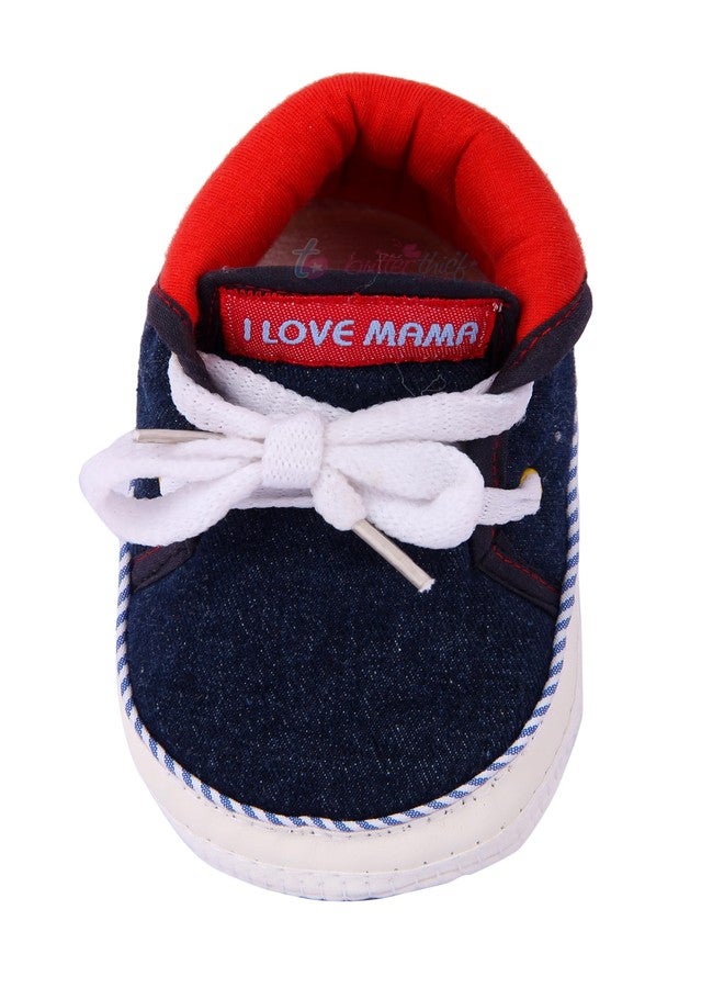 Butterthief Unisex-Baby's Baby's Booties Navy Blue First Walker Shoe - One Size (Narrow),0 Kids UK - Image 4