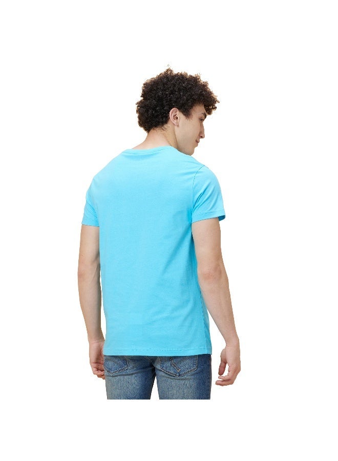 Being Human Mens Blue Atoll Round Neck Short Sleeve T-Shirt - Image 4