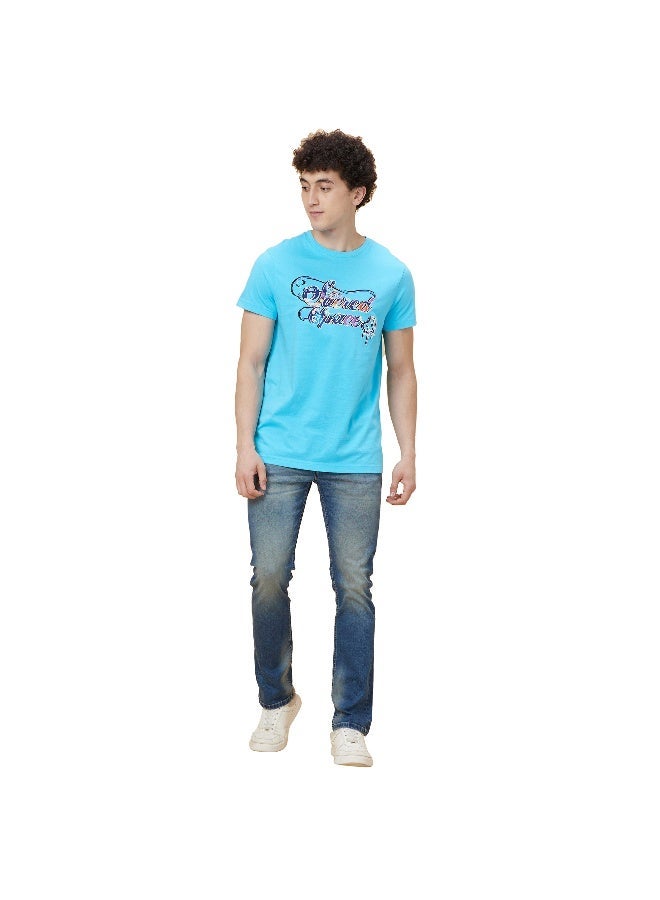 Being Human Mens Blue Atoll Round Neck Short Sleeve T-Shirt - Image 2
