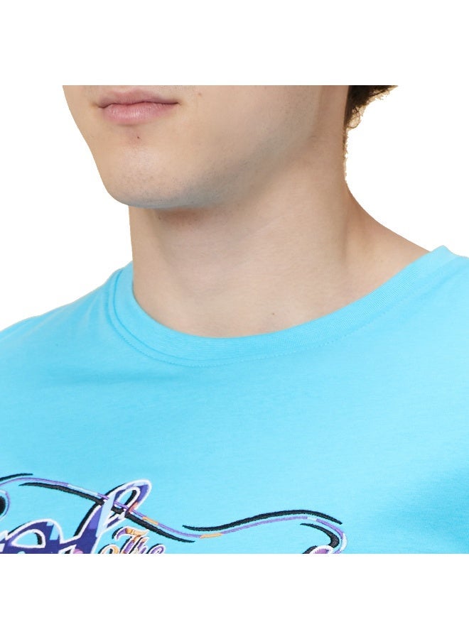 Being Human Mens Blue Atoll Round Neck Short Sleeve T-Shirt - Image 5