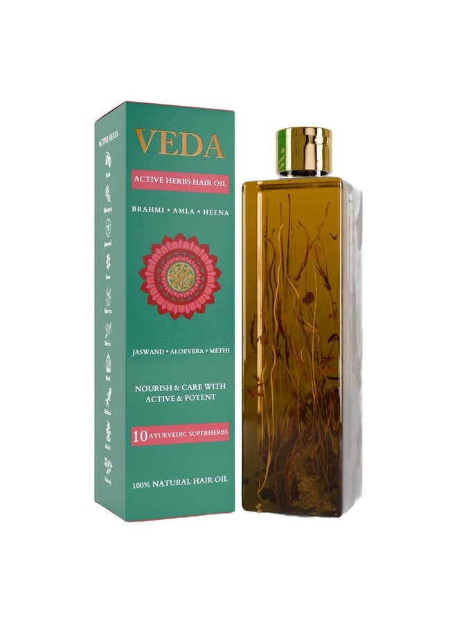 VEDA Ayurvedic Cold Pressed Hair Oil | Ayurvedic Jadi Butis Infused Oil | 200Ml - Image 1