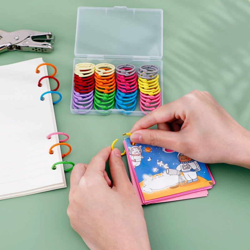 Antner 50PCS Metallic Binder Rings 1 Inch Colorful Loose Leaf Rings for Index Cards, Metal Steel Book Rings Keychain Key Rings Notebook Rings for School Office Home, 10 Colors - Image 5