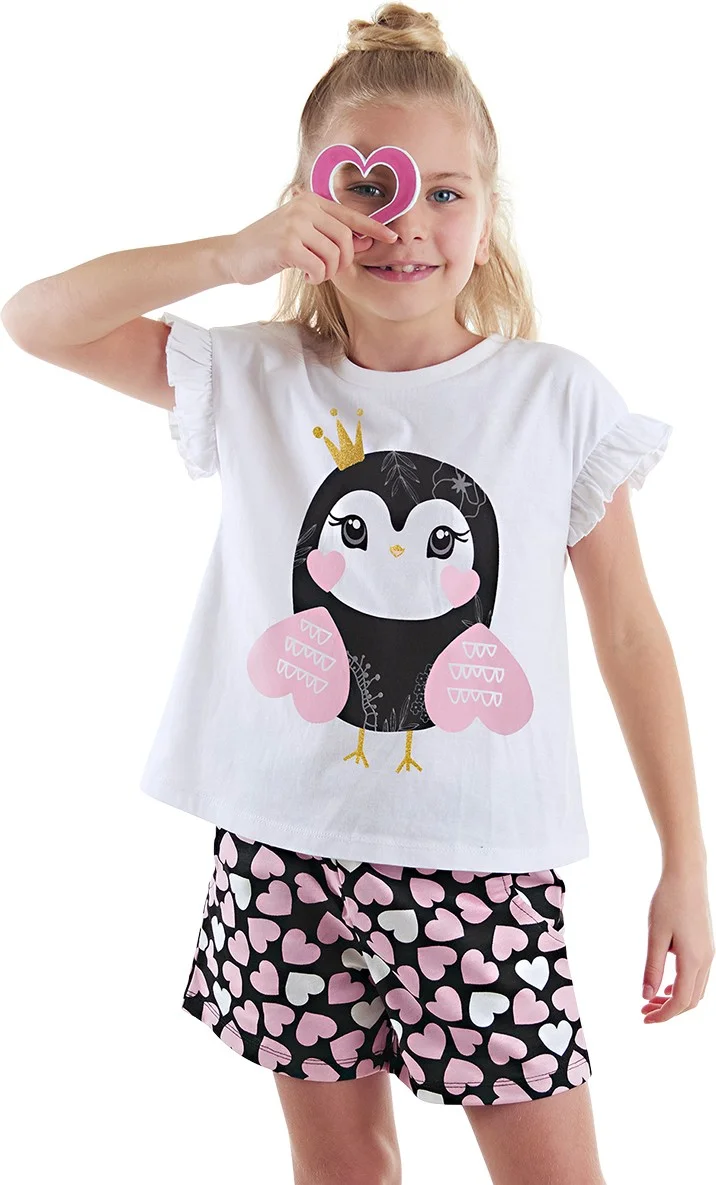Denokids Sweet Owl Girl T-Shirt Shorts Set