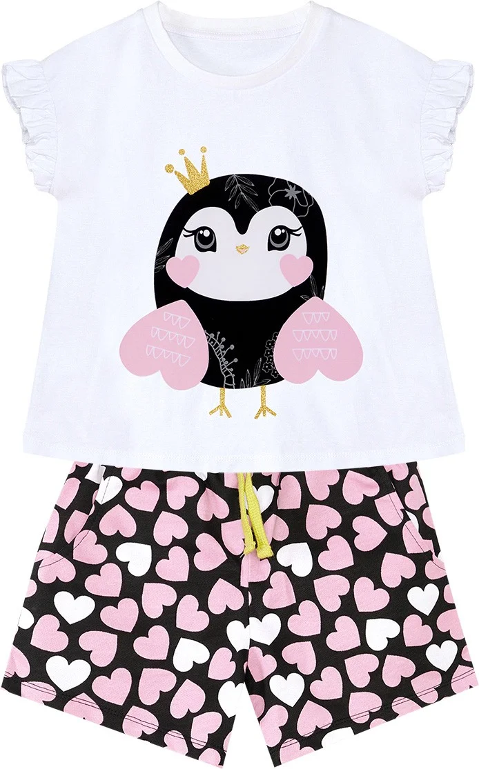 Denokids Sweet Owl Girl T-Shirt Shorts Set