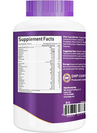 Multivitamin for Men 50 Plus, Multimineral Supplement, Vitamin D3, B-Vitamins and Zinc, Supports Memory and Cognition in Older Adults - 200 Tablets - view 2