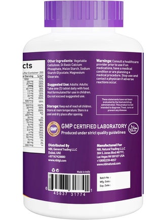 Multivitamin for Men 50 Plus, Multimineral Supplement, Vitamin D3, B-Vitamins and Zinc, Supports Memory and Cognition in Older Adults - 200 Tablets - view 3