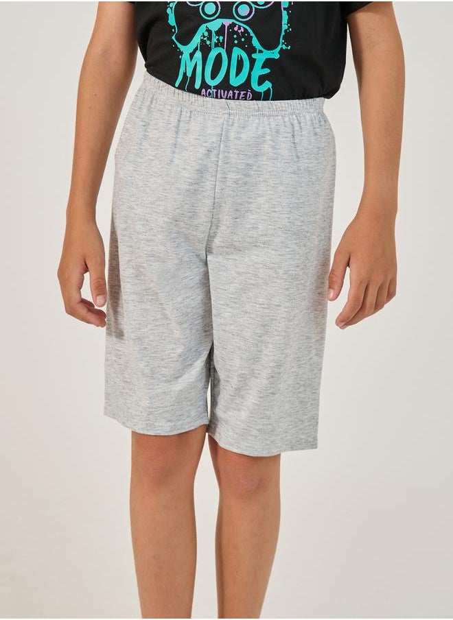 Styli - Graphic Print Shirt and Plain Shorts Set - Image 1