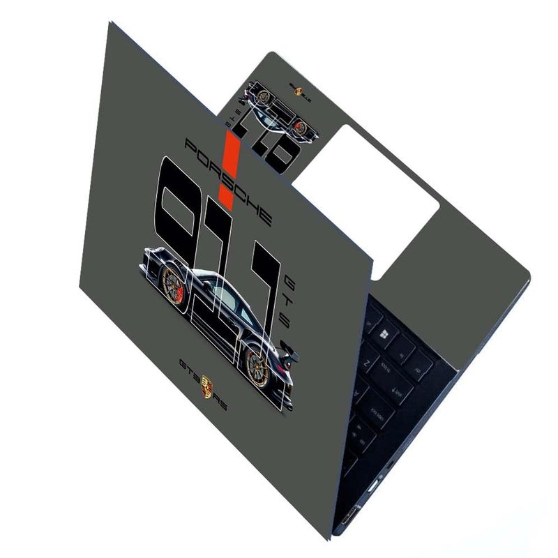 BAEYE Full Laptop Skin Stickers HD Quality Sticker for Laptops Upto 15.6" (Dustproof|Waterproof|Scratchproof|Reusable) - BE PRSCH Gry FL - Image 1
