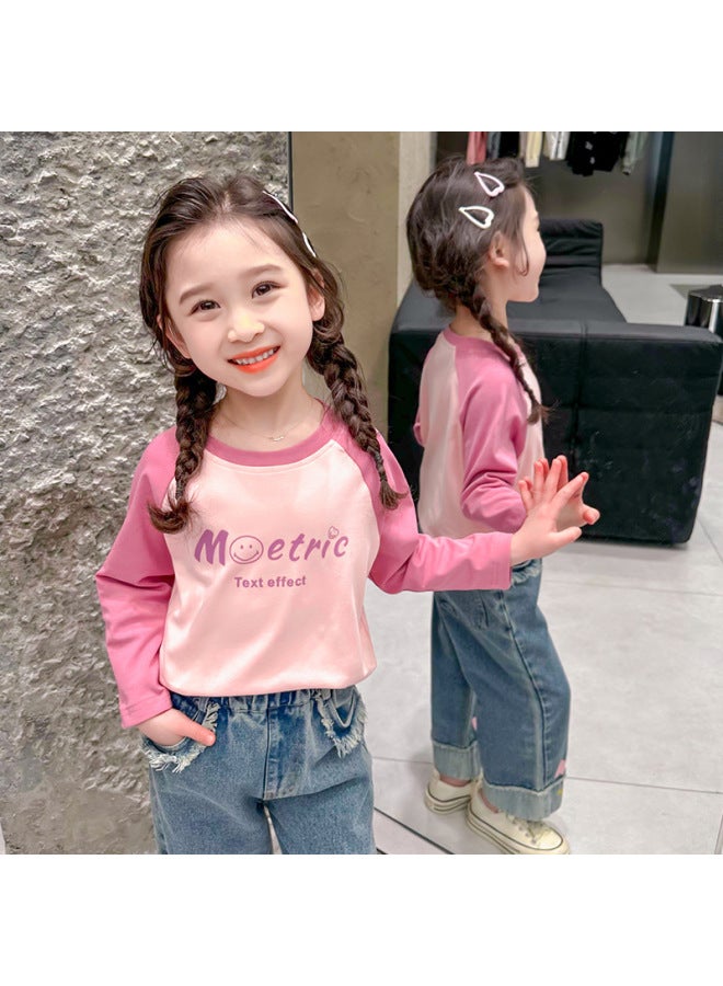 Girls' Long-sleeved T-shirt Autumn New Children's Korean-style Baby Raglan Sleeve Spring And Autumn Base Shirt Top