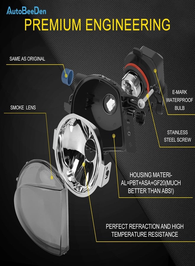 AutoBeeDen Fog Lights Lamps for BMW 3 Series (323i 325i 325xi 328i xdrive 330xi 335d 335i 328xi 335xi 330i Sedan E90 / Wagon E91), (w/o Sport Package) 2006 2007 2008 2009, 1 Pair (Smoke) - Image 5