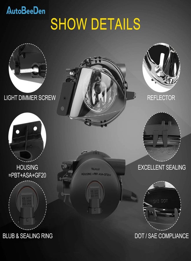 AutoBeeDen Fog Lights Lamps for BMW 3 Series (323i 325i 325xi 328i xdrive 330xi 335d 335i 328xi 335xi 330i Sedan E90 / Wagon E91), (w/o Sport Package) 2006 2007 2008 2009, 1 Pair (Smoke) - Image 4