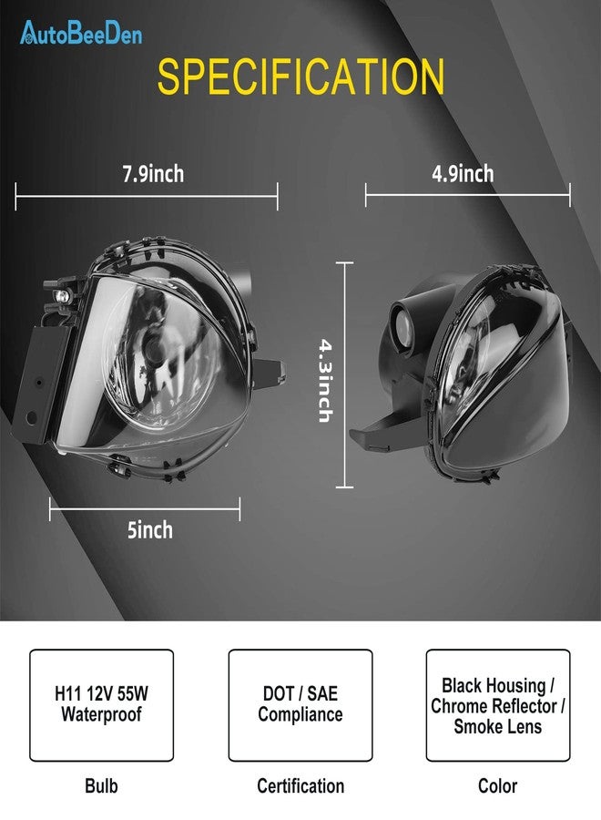 AutoBeeDen Fog Lights Lamps for BMW 3 Series (323i 325i 325xi 328i xdrive 330xi 335d 335i 328xi 335xi 330i Sedan E90 / Wagon E91), (w/o Sport Package) 2006 2007 2008 2009, 1 Pair (Smoke) - Image 3