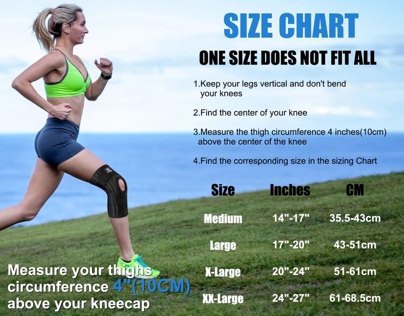 NEENCA Knee Brace for Knee Pain, Adjustable Knee Support with Patella Gel Pad & Side Spring Stabilizers, Knee Wrap for Arthritis, Meniscus Tear, ACL, Knee Pain Relief, Runner, Sport - FSA/HSA Approved - Image 5