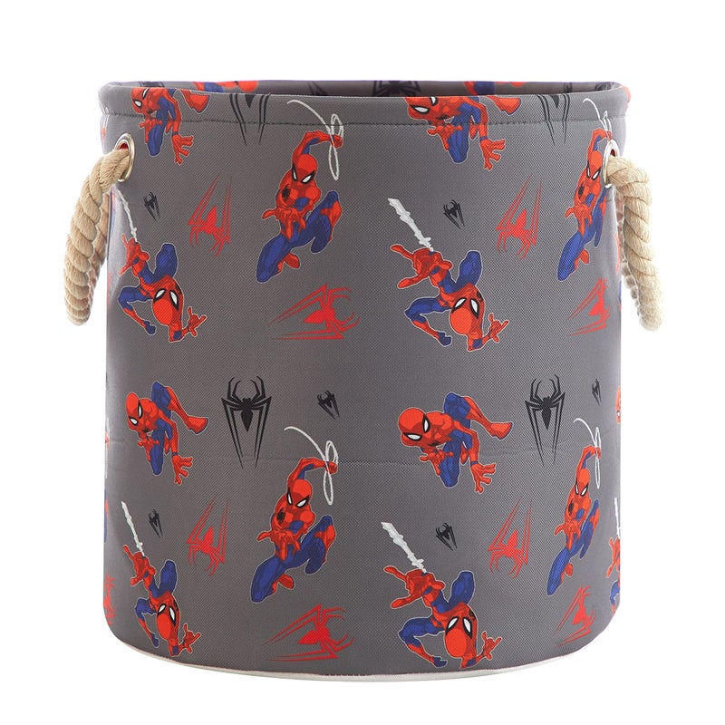 Idea Nuova Marvel Spiderman 3-Piece Toy Storage Basket Set - Nesting Fabric Bins with Rope Handles, Multi-Size Organizer for Kids' Toys, Clothes & Accessories, Bedroom or Playroom Decor - Image 3