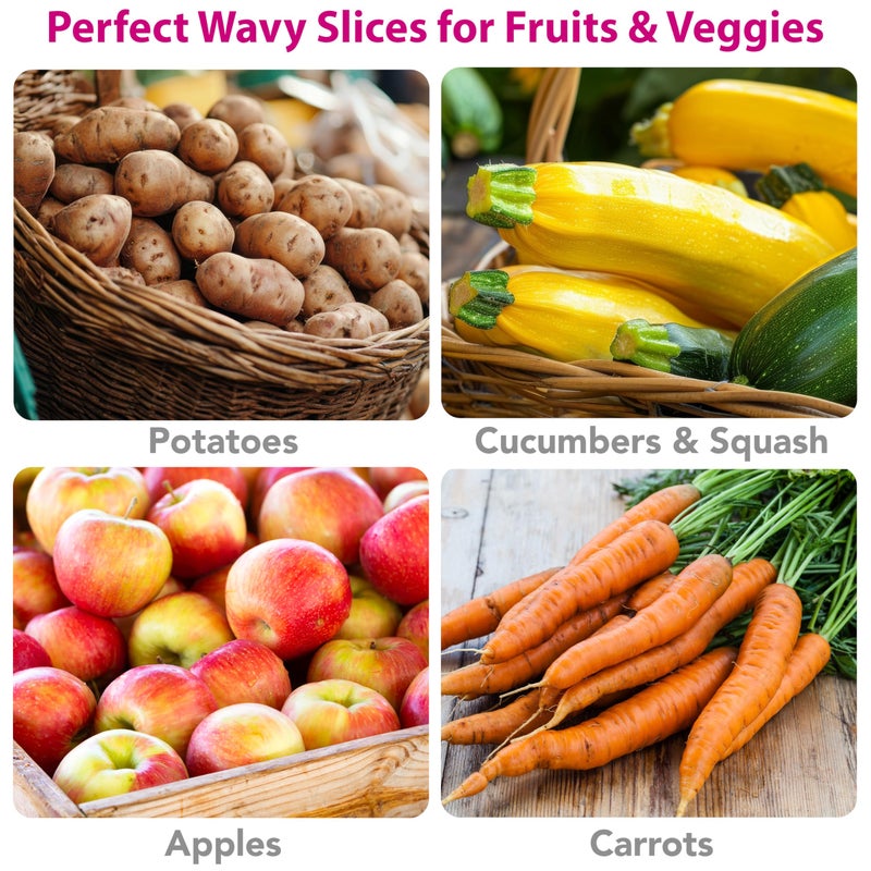 Joie Crinkle Cutter Knife, Wavy Slicer for Potatoes, Vegetables and Fruits, Great for Kids First Cutting Tool, Fun Kitchen Gadget, Stainless Steel, BPA-Free, Colors May Vary - Image 4