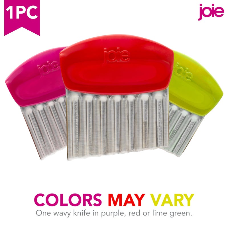 Joie Crinkle Cutter Knife, Wavy Slicer for Potatoes, Vegetables and Fruits, Great for Kids First Cutting Tool, Fun Kitchen Gadget, Stainless Steel, BPA-Free, Colors May Vary - Image 3