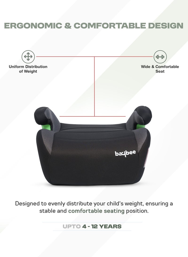 Baybee Baby Booster Car Seat without Isofix Portable Lightweight Travel Car Booster Seat with Comfort, Compact and Easy to Use | Suitable for Toddler 4-12 Years Boys Girls-Black - Image 3