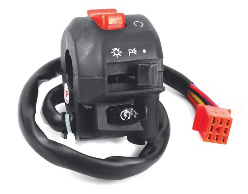 Uno Minda SW-0666C-E01 HANDLE BAR SWITCH- RIGHT SIDE (SELF START) - WITH LIGHT & ENGINE KILL SWITCH - 8 PIN RED FEMALE COUPLER For-ROYAL ENFIELD-BULLET STD. 350/ ELECTRA 350 / CLASSIC 350 & 500 (DISC) - Image 2