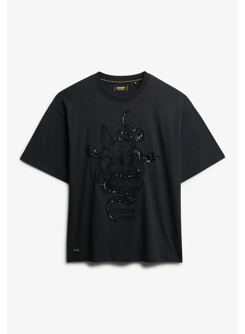 سوبر دراي Tattoo Embellished Oversized T-Shirt