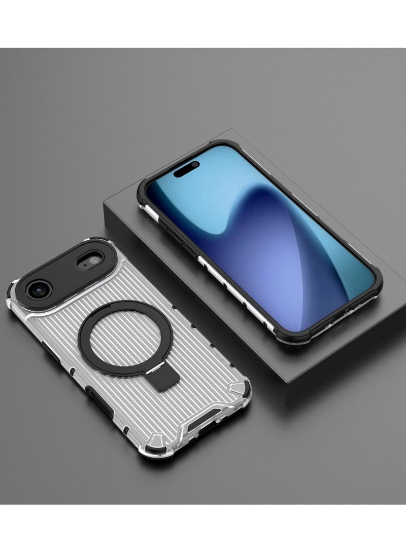 general Corrugated Case For iPhone 17 Air Magnetic Shockproof Phone Metal Bracket Holder Protective Cover - Image 5