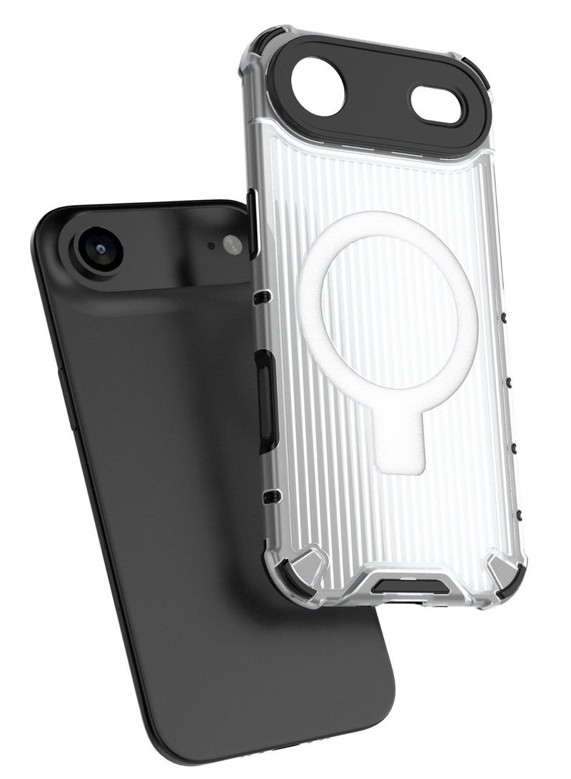 general Corrugated Case For iPhone 17 Air Magnetic Shockproof Phone Metal Bracket Holder Protective Cover - Image 4