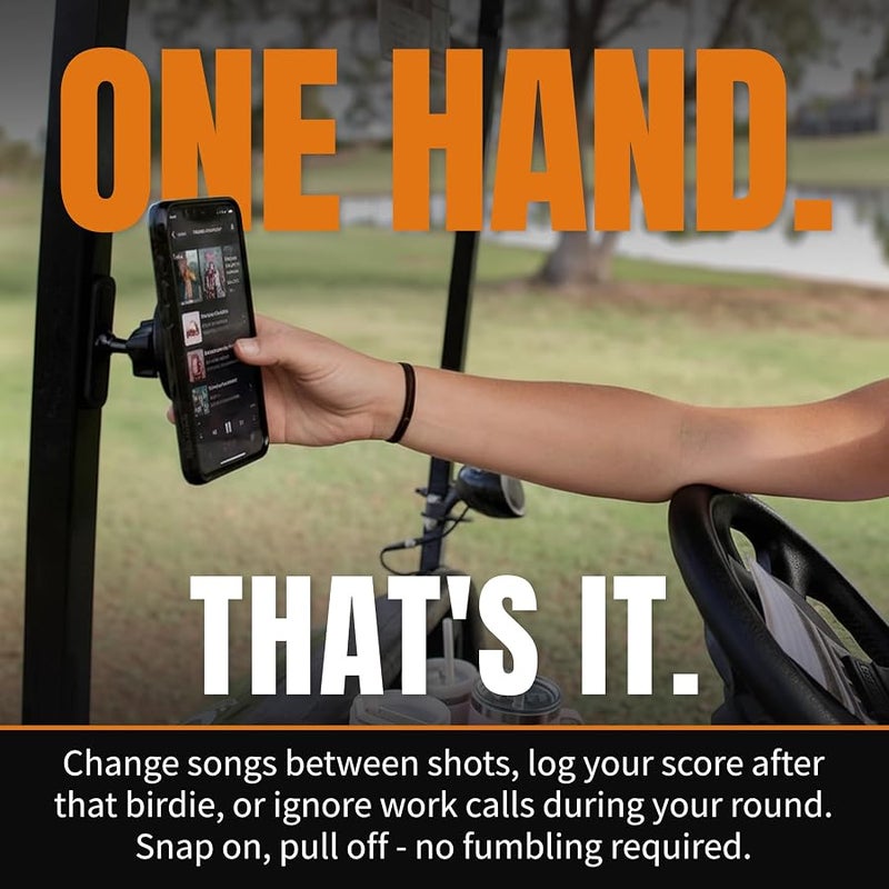 DESERT FOX GOLF Magnetic Phone Mount - Ultra Strong Magnetic Golf Cart Phone Holder - 360° Rotation - Secure No-Slip Grip - Instant GPS, Music, and Scoring App Access - Image 4