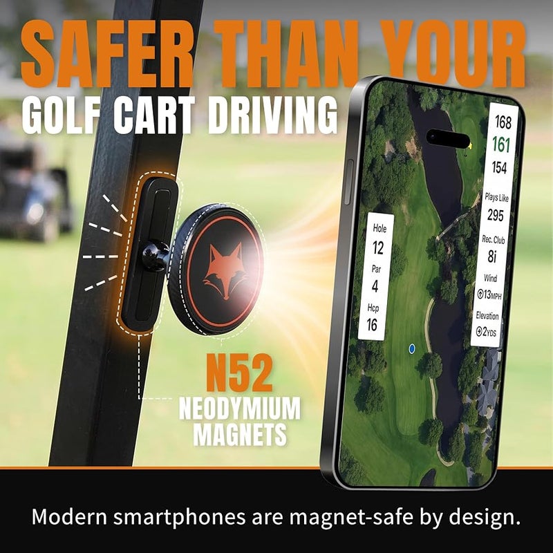 DESERT FOX GOLF Magnetic Phone Mount - Ultra Strong Magnetic Golf Cart Phone Holder - 360° Rotation - Secure No-Slip Grip - Instant GPS, Music, and Scoring App Access - Image 5