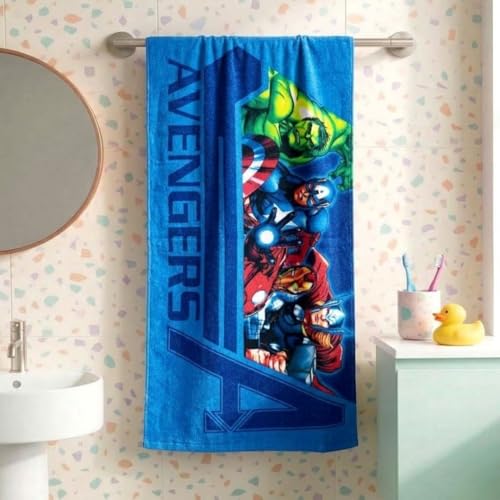 Athom Trendz Athom Living Marvel Blue 350 GSM 100% Cotton Kids Bath Towel 60x120 cm - Image 1