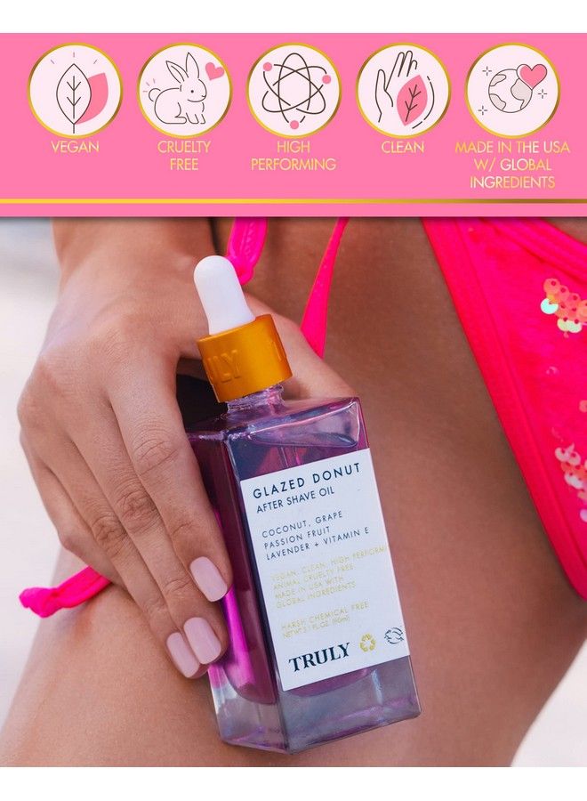 Truly زيت الحلاقة Glazed Donut لعلاج نتوءات الحلاقة للنساء، زيت ما بعد الحلاقة للنساء وعلاج الشعر الناشئ تحت الجلد في منطقة البكيني، 3.1 أونصة بعد الحلاقة للنساء وعلاج نتوءات الحلاقة - Image 3