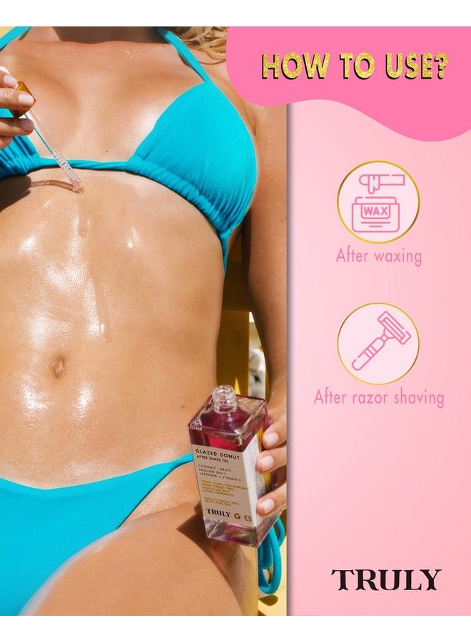 Truly زيت الحلاقة Glazed Donut لعلاج نتوءات الحلاقة للنساء، زيت ما بعد الحلاقة للنساء وعلاج الشعر الناشئ تحت الجلد في منطقة البكيني، 3.1 أونصة بعد الحلاقة للنساء وعلاج نتوءات الحلاقة - Image 5