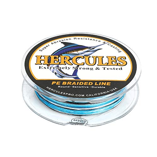 HERCULES Super Strong 300M 328 Yards Braided Fishing Line 20 LB Test for Saltwater Freshwater PE Braid Fish Lines 4 Strands - Blue Camo, 20LB (9.1KG), 0.20MM - Image 4