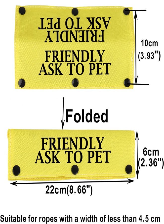 BLUPARK Special Needs Dog Leash Sleeve Friendly Ask to Pet Dog Leash Wrap Sleeve Alert Tag Pet Birthday Gift (Friendly Ask to Pet-YE Sleeve) - Image 2